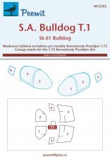 1/72 Canopy mask SA Bulldog T.1/Sk 61 Bulldog