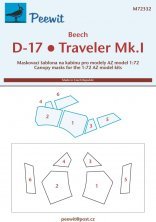 1/72 Canopy mask Beech D-17 / Traveler Mk.I AZ