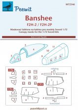 1/72 Canopy mask Banshee F2H-2/F2H-2P for Sword