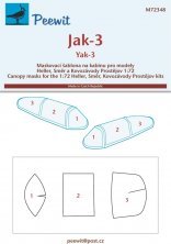 1/72 Canopy mask Yak-3 for Heller/SMER/KP