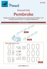1/72 Canopy mask Percival P.66 Pembroke for Special Hobby