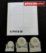 1/72 Martin B-26 Marauder early wheels diamond tread and masks
