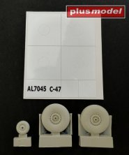 1/72 Douglas C-47 Dakota Skytrain wheels without covers