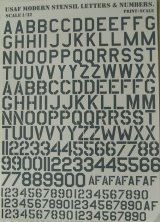 1/32 USAF modern stencil letters and numbers in Grey/Gray