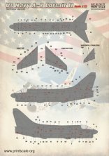 1/72 A-7 Corsair II US Navy technical stencils