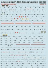 1/72 Lockheed F-104 Starfighter technical stencils