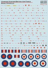 1/72 Hawker Hunter Raf basic stencil