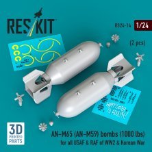 ResKit RS240014 Bombes AN-M65 1/24 USAF RAF