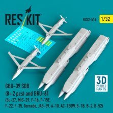 RESKIT GBU-39 SDB & BRU-61 1/32 pour maquettes