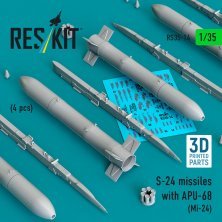 RESKIT 1/35 Missiles S-24 avec APU-68 (4 pcs)