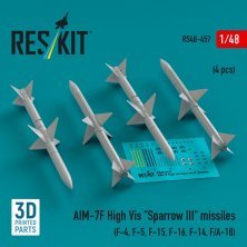 1/48 AIM-7F High Vis Sparrow III missiles 4x