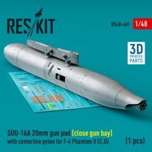 1/48 SUU-16A 20mm gun pod for closed with centerline pylon