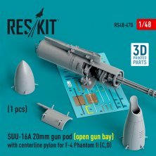 1/48 SUU-16A 20mm gun pod for opened with centerline pylon