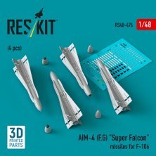 1/48 AIM-4 F, G Super Falcon missiles for F-10