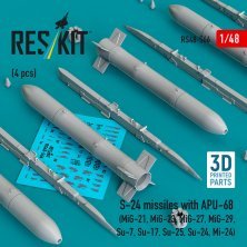 RESKIT 1/48 Missiles S-24 avec APU-68 (x4)