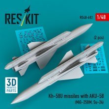 Reskit 1/48 Missiles Kh-58U avec AKU-58 (x2)