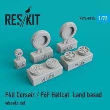 1/72 Vought F4U Corsair / Grumman F6F Hellcat Land based wheels