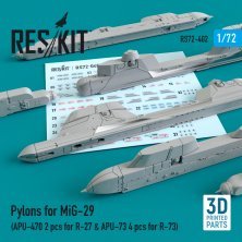 1/72 Pylons for MiG-29 (APU-470 for R-27 & APU-73