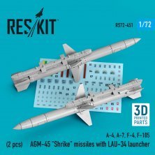 1/72 AGM-45 Shrike missiles with LAU-34 launcher