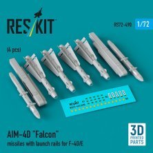 1/72 AIM-4D Falcon missiles with launch rails