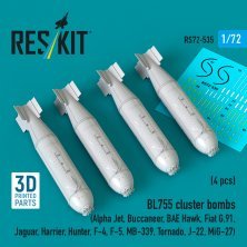 ResKit RS720535 Bombes Cluster BL755 1/72 (4 pcs)