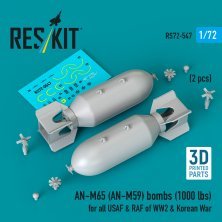 ResKit RS720547 Bombes AN-M65 1000 lbs 1/72