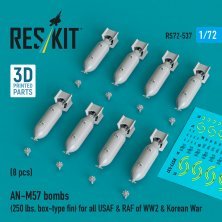 1/72 AN-M57 bombs 250 lbs., box-type fin.