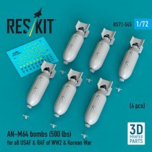 1/72 AN-M64 bombs 500 lbs. 6 pcs.