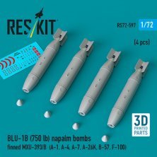 1/72 BLU-1B 750 lbs napalm bombs MXU-393/B 4x