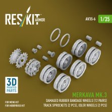Reskit Roues Endommag�es Merkava Mk.3 1/35 Meng/Hobby Boss