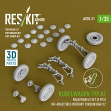 ResKit 1/35 Roues Kubelwagen Type 82 pour Meng/Dragon