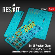 RESKIT 1/48 Su-25 Frogfoot Clover BLUE 01,04,10,22,33