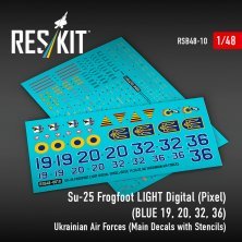 Reskit 1/48 Su-25 Frogfoot D�cals Bleu Digital 19,20,32,36