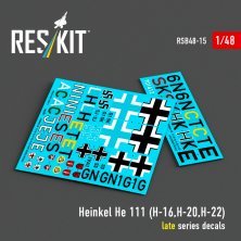 ResKit 1/48 Heinkel He 111 H-16 H-20 H-22 S�rie tardive