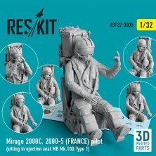 1/32 French Dassault-Mirage 2000C pilot sitting in ejection seat