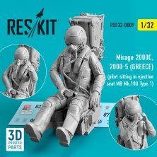 1/32 Greek Dassault-Mirage 2000 pilot sitting in ejection seat