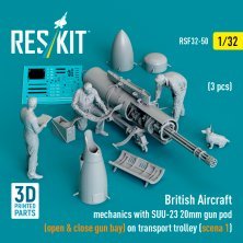 1/32 British Aircraft mech. with SUU-23 20mm 3 fig