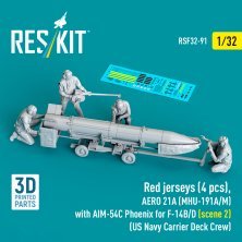 RESKIT 1/32 AERO 21A AIM-54C Red Jerseys 4 pcs RESKIT 1/32 AERO 21A AIM-54C Red Jerseys 4 pcs