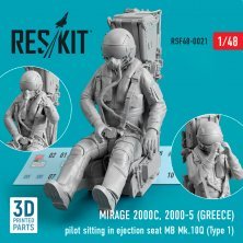 1/48 Mirage 2000 pilot sitting in ejection seat Greece