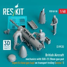 1/48 British Aircraft mech. with SUU-23 20mm 3 fig