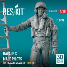 1/48 Rafale C male pilot with access ladder type 1