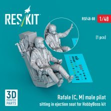 1/48 Rafale C, M male pilot sitting 1 pc.