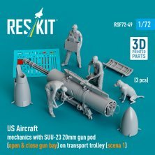 1/72 US Aircraft mechanics with SUU-23 20mm 3 figure