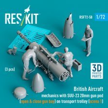 1/72 British Aircraft mech. with SUU-23 20mm 3 fig