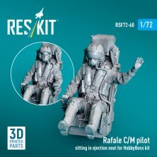 1/72 Rafale C pilot sitting in ejection seat for Hobby Boss