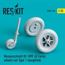 1/32 Messerschmitt Bf-109F weighted wheels set Type 1