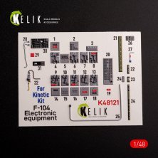 1/48 F-104 series Electric.Equipment interior3D for Kinetic
