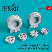 1/48 Hawker Tempest/Typhoon weighted wheels set type 1