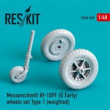 1/48 Messerschmitt Bf-109F weighted wheels set Type 1
