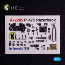 1/72 P-47D Razorback interior 3D for Tamiya